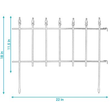 Sunnydaze Outdoor Lawn and Garden Metal Roman Style Decorative Border Fence Panel Set - 36' - Black - 20pk. View a larger version of this product image.