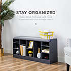 Alternate image 3 for Best Choice Products 46in Shoe Storage Organization Rack w/ Padded Seat, 10 Cubbies - Gray