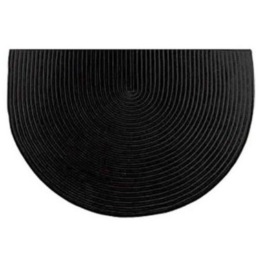 Northline 46" Half Round Black Solid Color Braided Hearth Rug. View a larger version of this product image.