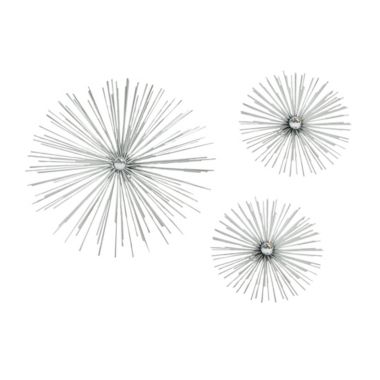 Mid-Century Modern Style Metallic Metal Jeweled Starburst Wall Hanging Set of 3. View a larger version of this product image.