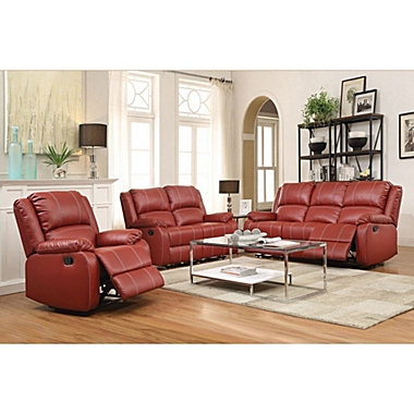 Yeah Depot Zuriel Rocker Recliner (Motion) in Red PU. View a larger version of this product image.