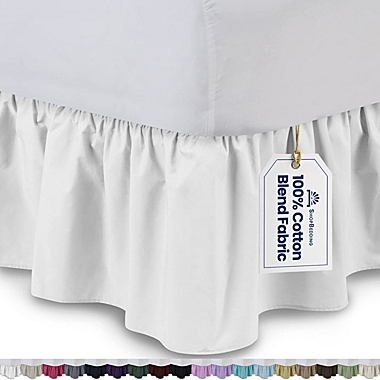 SHOPBEDDING Ruffled Bed Skirt (Queen, White) 18 Inch Bed Skirt with Platform, Poly/Cotton Fabric, Available in All Bed Sizes and 14 Colors by BLISSFORD. View a larger version of this product image.