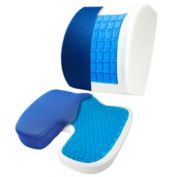 Kitcheniva Gel Memory Foam Comfort Seat Cushion & Lumbar Support, Blue