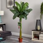 Alternate image 1 for Nearly Natural 6&#39; Real Touch Artificial Banana Silk Tree with Brown Pot