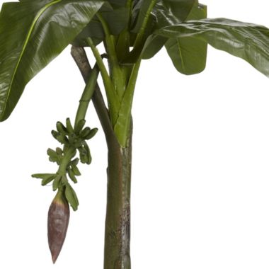 Nearly Natural 6&#39; Real Touch Artificial Banana Silk Tree with Brown Pot. View a larger version of this product image.