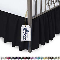 SHOPBEDDING Ruffled Bed Skirt with Split Corners -Day Bed, Black, 18'' Drop Cotton Blend Bedskirt (Available in and 14 Colors) - Blissford