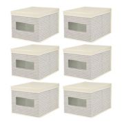 mDesign Stackable Fabric Closet Storage Organizer Box, 6 Pack