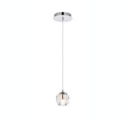 Elegant Lighting Adjustable Hanging Eren 1 Light Pendant for Living Room, Kitchen, Bedroom & Hallway, Chrome