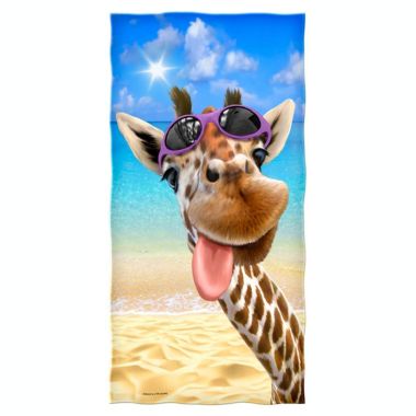 Dawhud Direct Selfie Super Soft Plush Cotton Beach Bath Pool Towel (Giraffe). View a larger version of this product image.