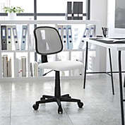 Emma + Oliver Mid-Back White Mesh Swivel Task Office Chair with Pivot Back, BIFMA Certified
