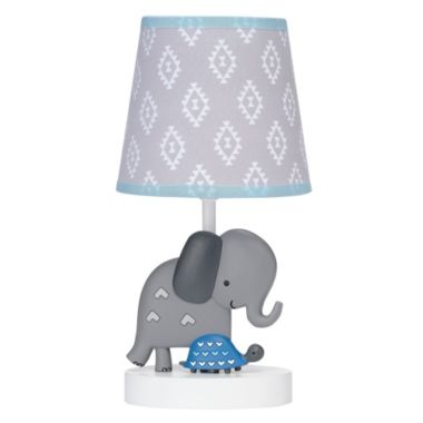 Bedtime Originals Jungle Fun Gray Elephant/Turtle Nursery Lamp with Shade & Bulb. View a larger version of this product image.
