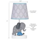 Alternate image 2 for Bedtime Originals Jungle Fun Gray Elephant/Turtle Nursery Lamp with Shade & Bulb