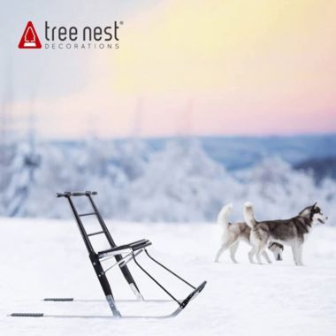 Tree Nest Foldable Snow Sled Portable Ice Fishing Kicksled Wooden Kick Slider. View a larger version of this product image.