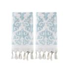 Alternate image 0 for Saturday Knight Ltd Mirage Fringe Reversible Bath Hand Towel Set - 2 Piece - 16x26", Aqua