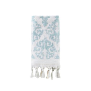 Saturday Knight Ltd Mirage Fringe Reversible Bath Hand Towel Set - 2 Piece - 16x26", Aqua. View a larger version of this product image.