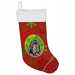 Caroline's Treasures Black and Tan Coonhound Red Snowflakes Holiday Christmas Stocking 13.5 x 18