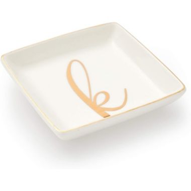 Juvale Letter K Ceramic Trinket Tray, Monogram Initials Jewelry Dish (4 x 4 Inches). View a larger version of this product image.