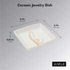 Alternate image 1 for Juvale Letter K Ceramic Trinket Tray, Monogram Initials Jewelry Dish (4 x 4 Inches)