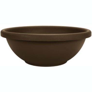 The HC Companies Garden Bowl Flower Pot Planter, Chocolate Brown, 18". View a larger version of this product image.
