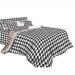 Dolce Mela Cotton Twin Size Duvet Cover Sheets Set -  Houndstooth Check