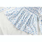 Alternate image 2 for Laurenza&#39;s Girls Blue Floral Smocked Dress with Embroidery