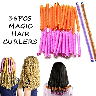 AGPtek 55cm Plastic Magic Hair Curlers Elastic Curling Rollers 36pcs Spiral  Ringlet Curlformers | Bed Bath & Beyond