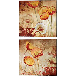 Great Art Now Poppy Heat by Tandi Venter 14-Inch x 14-Inch Canvas Wall Art (Set of 2)