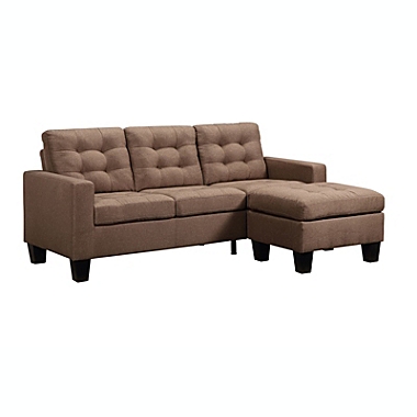 Yeah Depot Earsom Sectional Sofa (Rev. Chaise), Brown Linen. View a larger version of this product image.