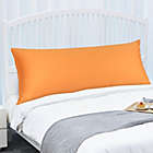 Alternate image 1 for PiccoCasa Body Pillow Cover Pillowcase, 300 Thread Count Solid Pillow Protector, 100% Long Staple Combed Cotton, Body Pillow Case with Zipper Closure, 20"x48" Orange
