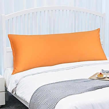 PiccoCasa Body Pillow Cover Pillowcase, 300 Thread Count Solid Pillow Protector, 100% Long Staple Combed Cotton, Body Pillow Case with Zipper Closure, 20"x48" Orange. View a larger version of this product image.