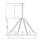 Alternate image 1 for Canyon Home Hinnes Gothic Wagon Wheel Light Fixture with 8 Bulb Overhead Lighting and Vintage Rope Decor for Home, Living or Dining Room, Foyer, or Entryway, Dimmable Options