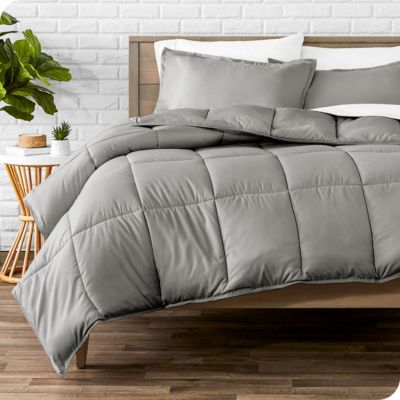 Bare Home Comforter Set - Goose Down Alternative - Ultra-Soft - Hypoallergenic - All Season Breathable Warmth (King/California King, Light Grey)