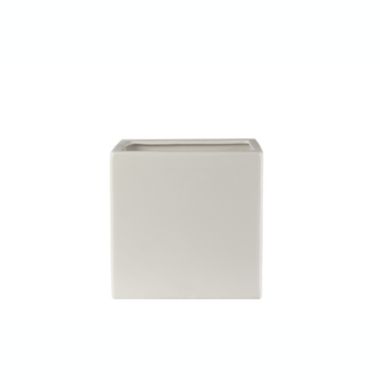 Urban Trends Collection Ceramic Square Pot MD Matte Finish White. View a larger version of this product image.