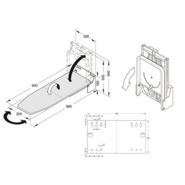 Infinity Merch Wall Mounted Ironing Board Foldable White. View a larger version of this product image.