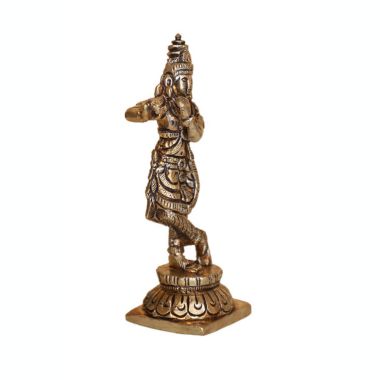 Cottage Handicraft, Silver Plated Krishna Ji with free Elephant Gift. View a larger version of this product image.