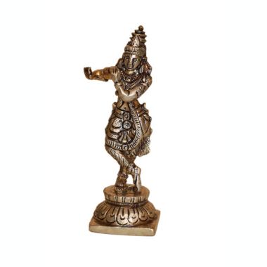 Cottage Handicraft, Silver Plated Krishna Ji with free Elephant Gift. View a larger version of this product image.
