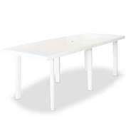 vidaXL Patio Table White 82.7"x37.8"x28.3" Plastic