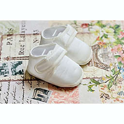 Laurenza's Baby Boys White Satin Baptism Christening Shoes