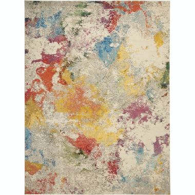 Nourison Celestial CES12 Indoor Area Rug - Ivory/Multicolor 10' x 14'. View a larger version of this product image.