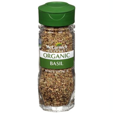 McCormick Gourmet Organic Basil, 0.55 OZ. View a larger version of this product image.