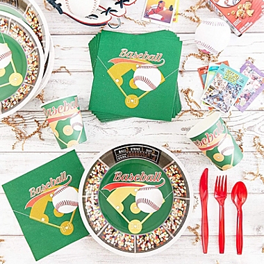 Juvale Baseball Birthday Party Bundle Includes Plates, Napkins, Cups, and Cutlery (Serves 24, 144 Pieces). View a larger version of this product image.