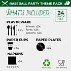 Alternate image 3 for Juvale Baseball Birthday Party Bundle Includes Plates, Napkins, Cups, and Cutlery (Serves 24, 144 Pieces)