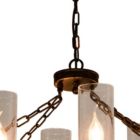 Alternate image 1 for Canyon Home Kiska Kitchen Island Chandelier Light w/ Glass Lamp Shades (8 Bulb) Matte Black Steel, Adjustable Chain Length   Modern Home Décor