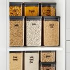 Alternate image 2 for Talented Kitchen 375 Preprinted Kitchen Labels for Pantry Containers, Preprinted Black Script on Clear Stickers + Expiration Date + Numbers for Food Storage. Organization Canisters and Jars (Water Resistant)