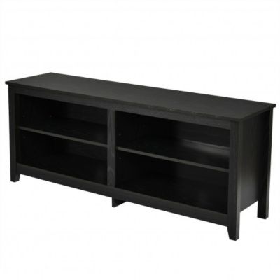 Costway 4-Cubby TV Stand Media Console for TV&#39;s up to 65 Inch with 3-Position Height Adjustable Shelf