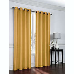 GoodGram Artisan Faux Silk Grommet Curtain Panel - 52 in. W x 84 in. L, Gold