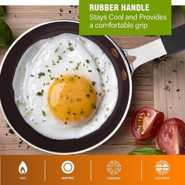 Gotham Steel Fry Pan Cast Textured Coating Nonstick Pan 5.5″ Black. View a larger version of this product image.