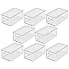 Alternate image 0 for mDesign Plastic Storage Bin Box Container, Lid and Handles, 8 Pack, Clear/Clear