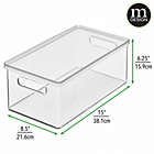Alternate image 1 for mDesign Plastic Storage Bin Box Container, Lid and Handles, 8 Pack, Clear/Clear