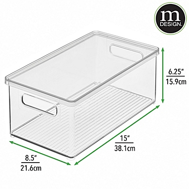 mDesign Plastic Storage Bin Box Container, Lid and Handles, 8 Pack, Clear/Clear. View a larger version of this product image.